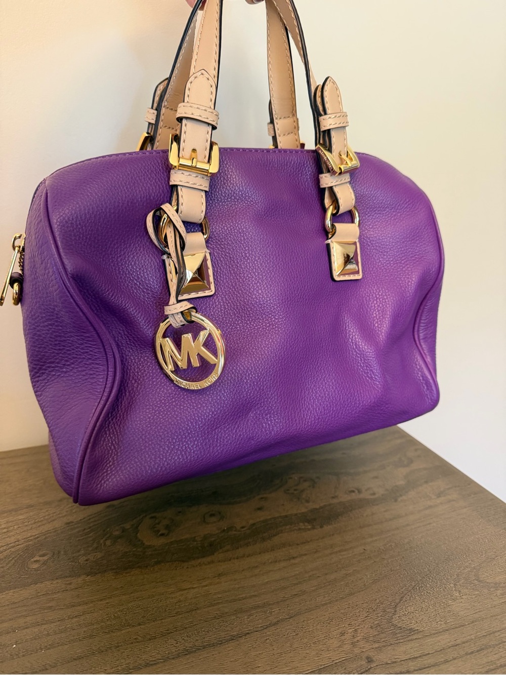 RARE Michael Kors Grayson Violet Leather Satchel